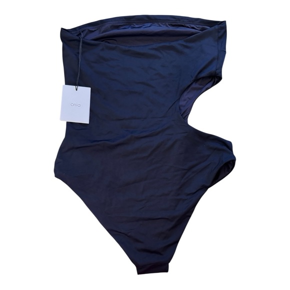 Onia Lele Cutout Bandeau One Piece Swimsuit in Black NWT - Picture 4 of 5